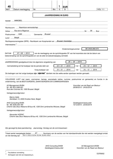 Miniature Immobel Bilan financier 2015