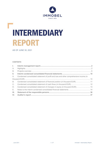 Miniature Immobel Rapport semestriel 2021-h1