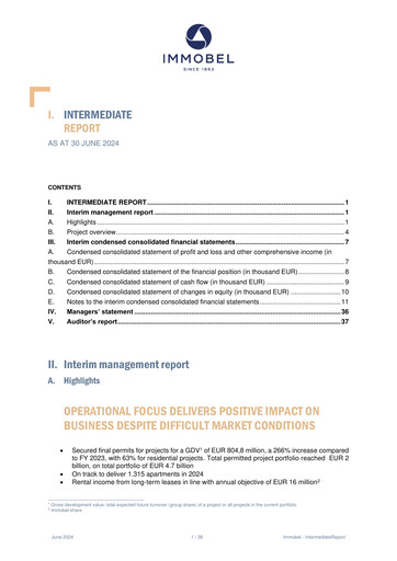 Miniature Immobel Rapport semestriel 2024-h1
