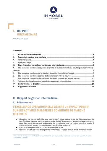 Miniature Immobel Rapport semestriel 2024-h1