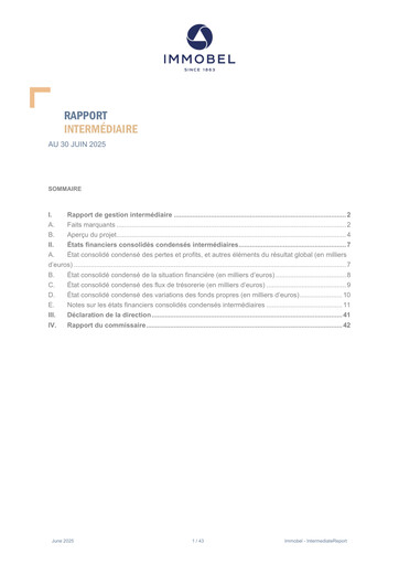 Miniature Immobel Rapport semestriel 2025-h1