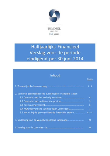 Miniature Immobel Rapport semestriel 2014-h1
