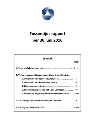 Miniature Immobel Rapport semestriel 2016-h1