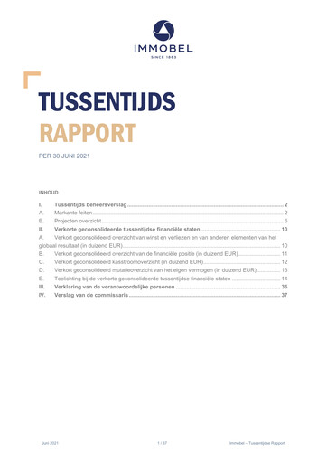 Miniature Immobel Rapport semestriel 2021-h1