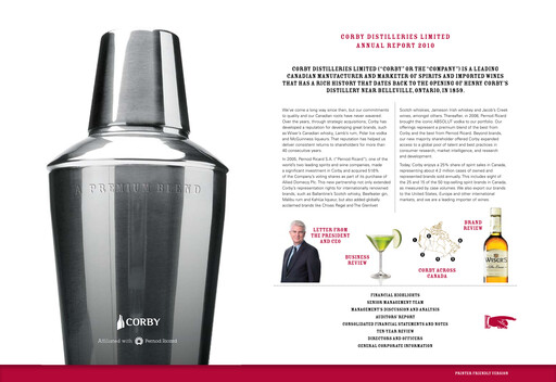 Thumbnail Corby Spirit and Wine Annual Report 2010