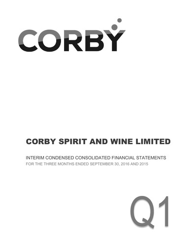 Miniature Corby Spirit and Wine Bilan financier 2017-q1