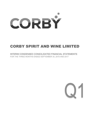 Miniature Corby Spirit and Wine Bilan financier 2019-q1