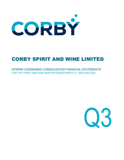 Miniature Corby Spirit and Wine Bilan financier 2025-q3