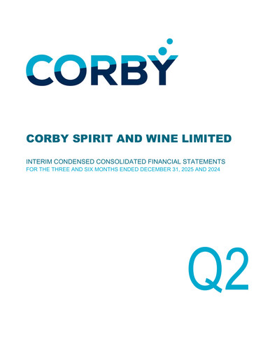 Miniature Corby Spirit and Wine Bilan financier 2026-q2
