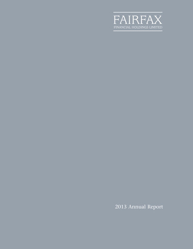 Thumbnail Fairfax Financial
 Annual Report 2013