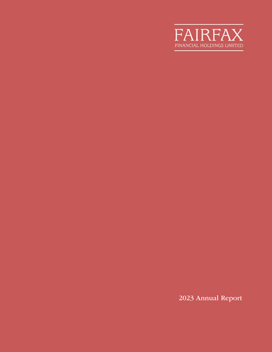 Thumbnail Fairfax Financial
 Annual Report 2023