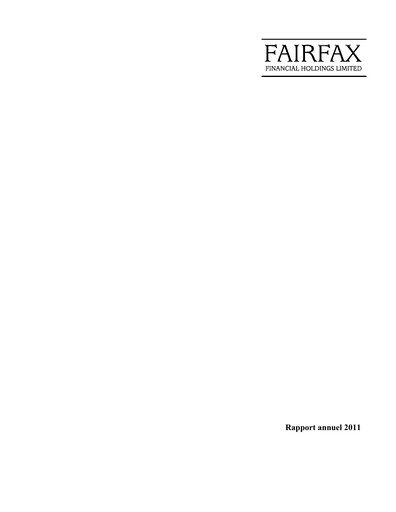 Vorschaubild Fairfax Financial
 Jahresbericht 2011