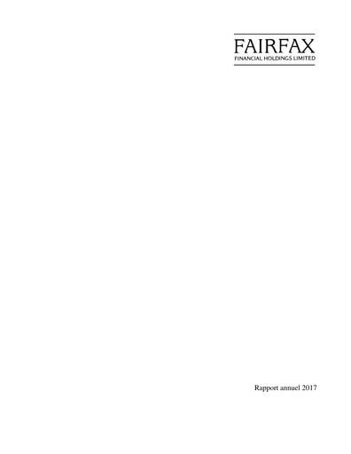 Vorschaubild Fairfax Financial
 Jahresbericht 2017