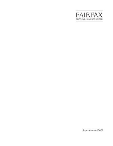Vorschaubild Fairfax Financial
 Jahresbericht 2020