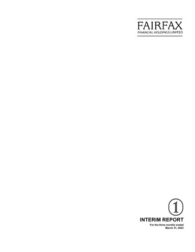 Thumbnail Fairfax Financial
 Quarterly Report 2023-q1
