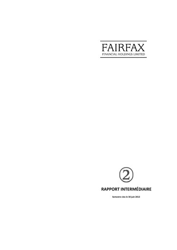 Thumbnail Fairfax Financial
 Quarterly Report 2012-q2