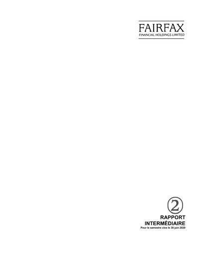 Thumbnail Fairfax Financial
 Quarterly Report 2020-q2