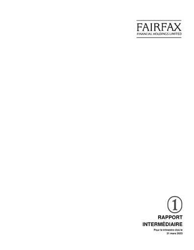 Thumbnail Fairfax Financial
 Quarterly Report 2023-q1
