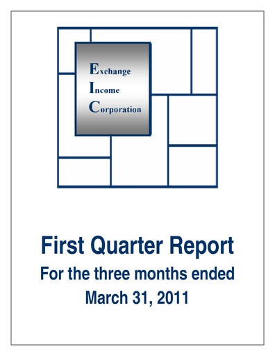 Thumbnail Exchange Income Corporation Quarterly Report 2011-q1