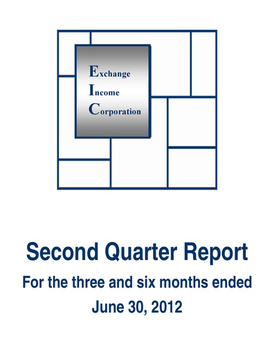 Thumbnail Exchange Income Corporation Quarterly Report 2012-q2