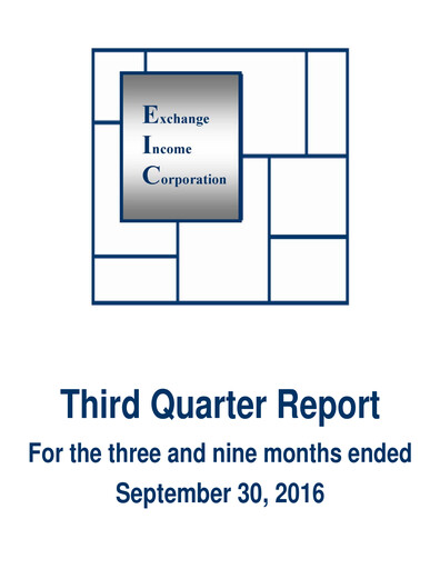 Thumbnail Exchange Income Corporation Quarterly Report 2016-q3