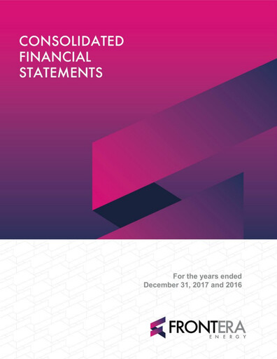 Vorschaubild Frontera Energy Finanzmitteilung 2017