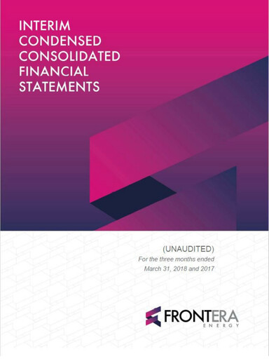 Thumbnail Frontera Energy Financial Statement 2018-q1