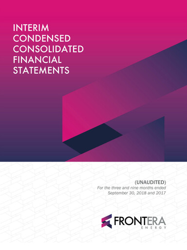 Thumbnail Frontera Energy Financial Statement 2018-q3