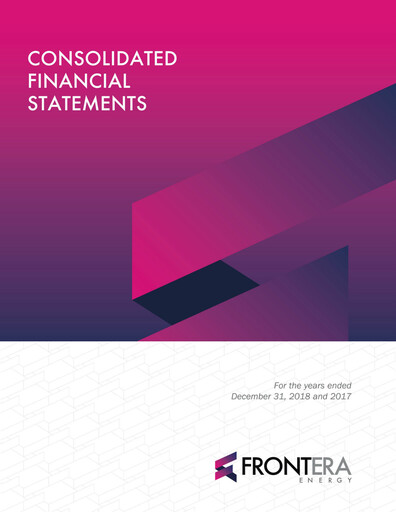 Thumbnail Frontera Energy Financial Statement 2018-q4