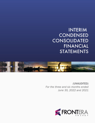Thumbnail Frontera Energy Financial Statement 2022-q2