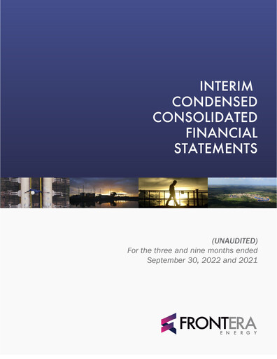 Thumbnail Frontera Energy Financial Statement 2022-q3
