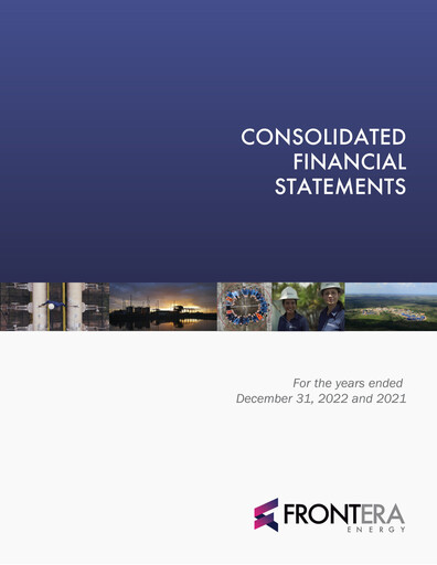 Vorschaubild Frontera Energy Finanzmitteilung 2022