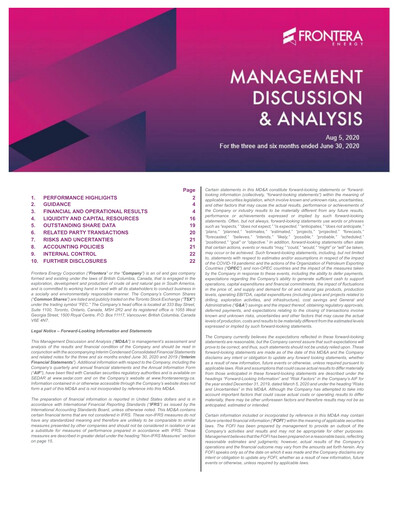 Thumbnail Frontera Energy Quarterly Report 2020-q2