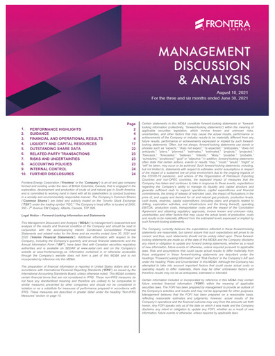 Thumbnail Frontera Energy Quarterly Report 2021-q2