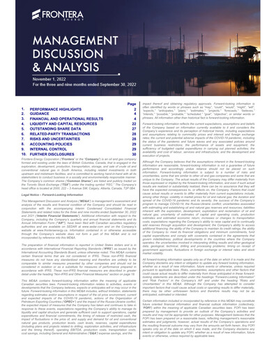 Thumbnail Frontera Energy Quarterly Report 2022-q3