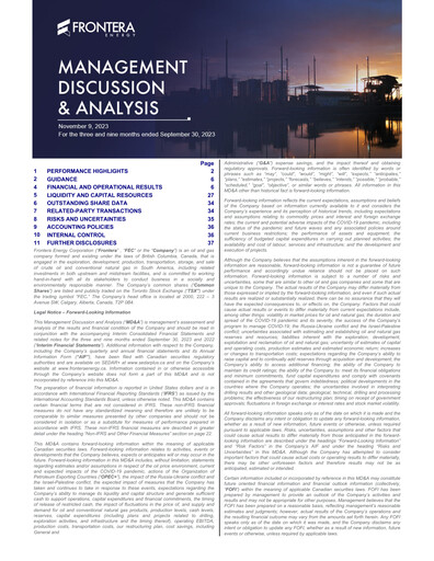 Thumbnail Frontera Energy Quarterly Report 2023-q3