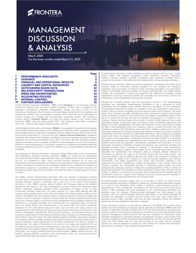 Thumbnail Frontera Energy Quarterly Report 2025-q1