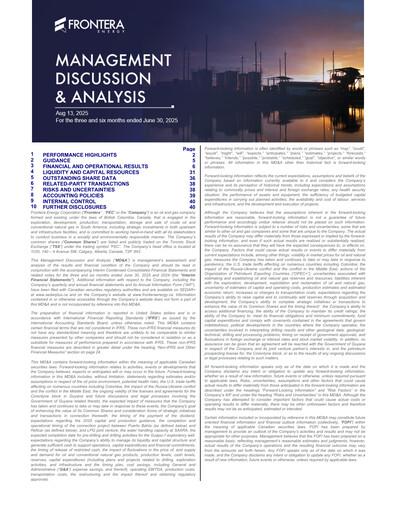 Thumbnail Frontera Energy Quarterly Report 2025-q2