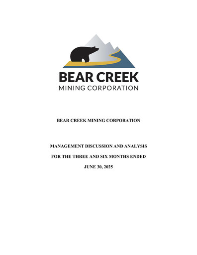 Miniature Bear Creek Mining Rapport trimestriel 2025-q2