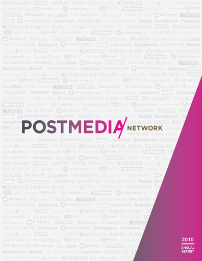 Thumbnail Postmedia Network Canada Annual Report 2010