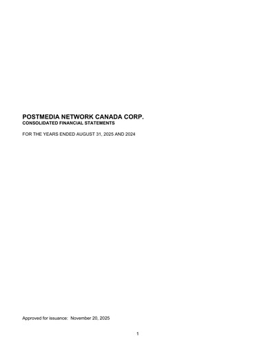 Thumbnail Postmedia Network Canada Financial Statement 2025