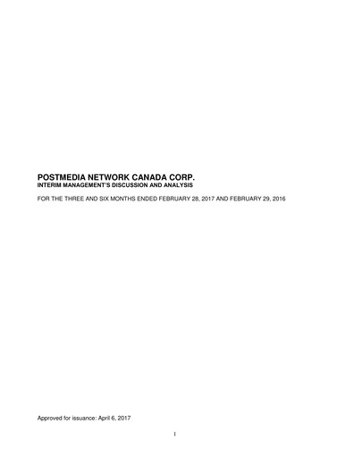 Thumbnail Postmedia Network Canada Quarterly Report 2017-q2