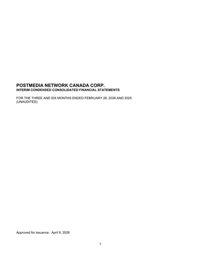Thumbnail Postmedia Network Canada Quarterly Report 2026-q2