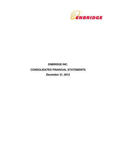 Thumbnail Enbridge Financial Statement 2013