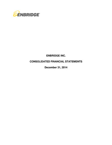 Thumbnail Enbridge Financial Statement 2014