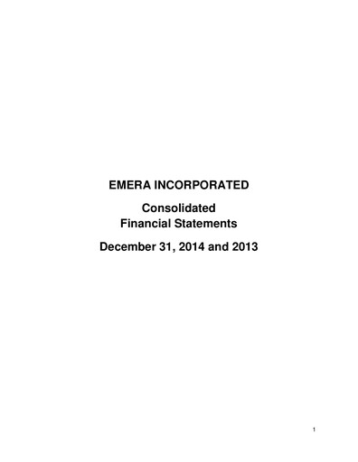Thumbnail Emera Financial Statement fy2014