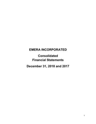 Thumbnail Emera Financial Statement fy2018