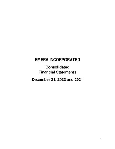 Thumbnail Emera Financial Statement fy2022