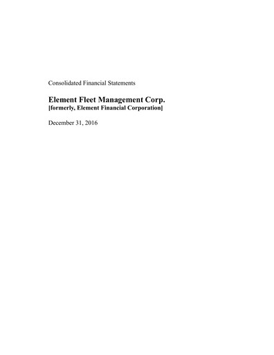 Thumbnail Element Fleet Management
 Financial Statement 2016