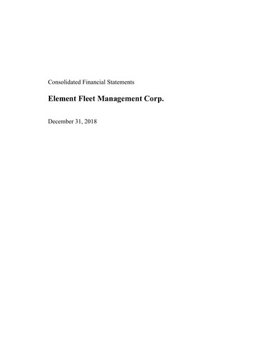 Thumbnail Element Fleet Management
 Financial Statement 2018